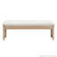 Repose-pieds 51,5 pouces en bois d'hévéa beige pour chambre à coucher et salon