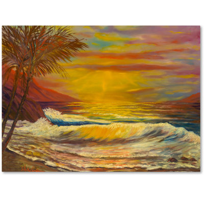 'A Tropical Lagoon' Painting Print on Wrapped Canvas