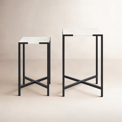 Mckinley Marble Top End Table Set