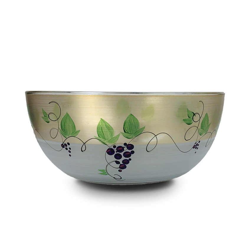 Grapes / Vines 6" Bowl, 6" H x 6" W