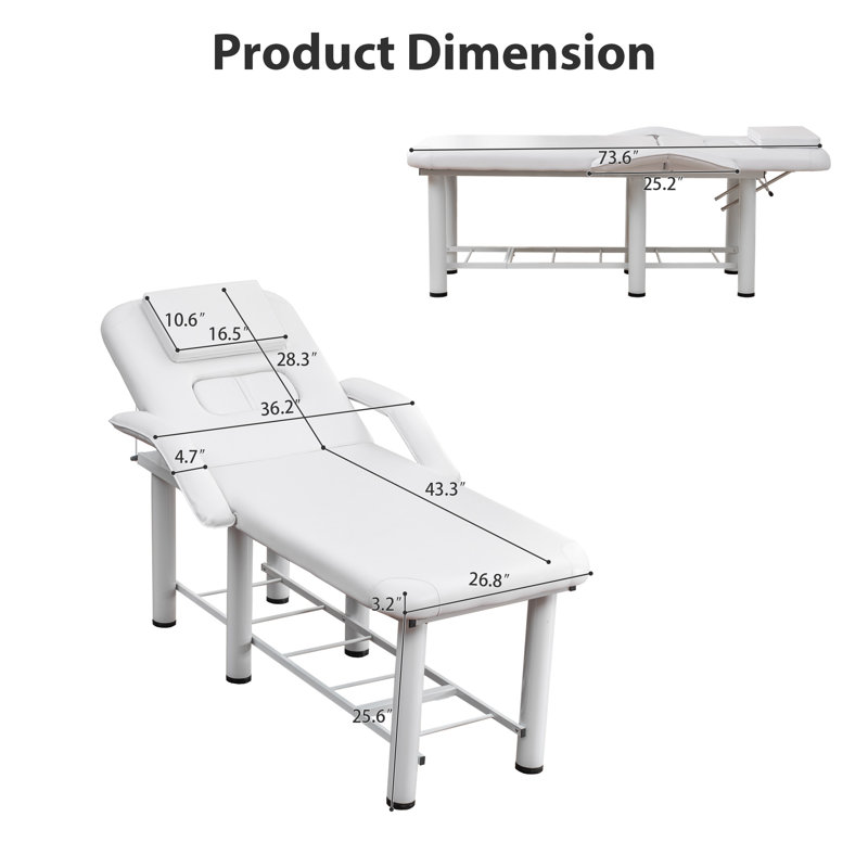 Table de massage professionnelle, lit de beauté avec dossier réglable, appui-tête amovible et coussins pour la poitrine