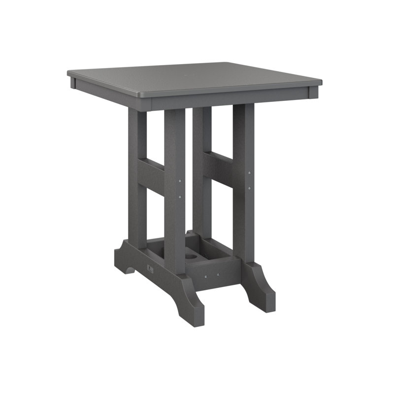 Table de salle à manger 28 po Berlin, Gris fumée, Acier inoxydable martelé, H 35,5 po x l 28 po x P 28 po