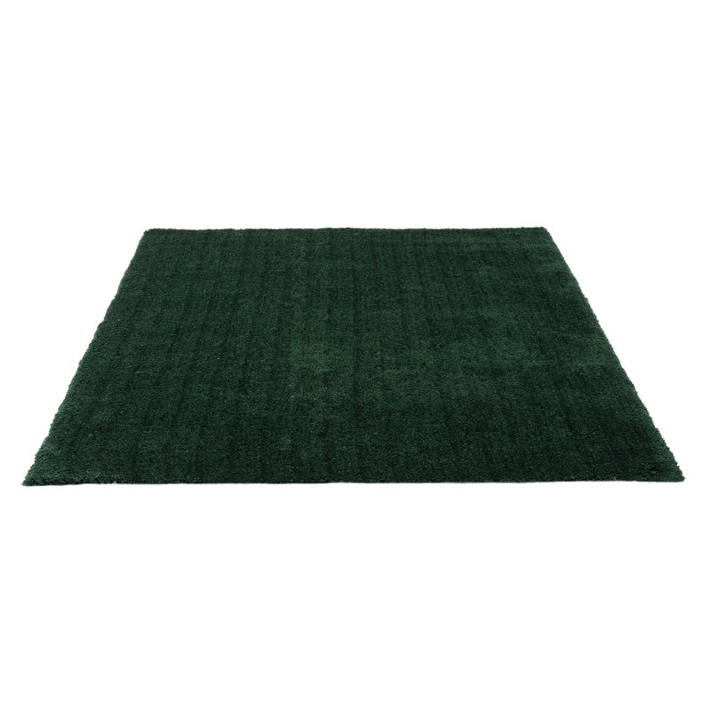 Handmade Cozy rug in dark green, Rectangle 190 x 290cm