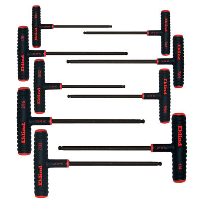  9 Piece Set Power T Handle Ball Hex Key Alloy Steel Allen Wrench