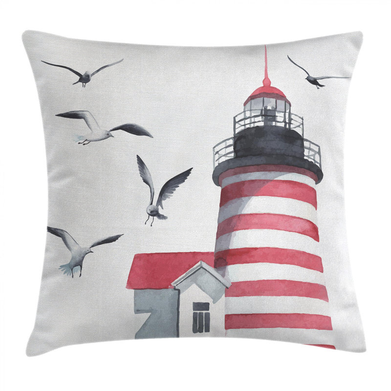 Barten Lighthouse Seagulls Beach Sea Outdoor Cushion Cover, 40cm H x 40cm W