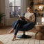 Upholstered Swivel Accent Chair-1943311173