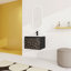 Meuble-lavabo mural 24 po avec lavabo en céramique et porte d'armoire à fermeture en douceur, ensemble KD