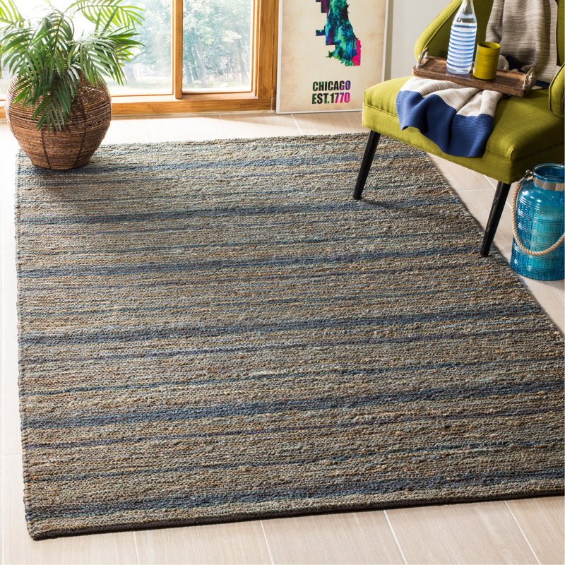 Tapis rayé en jute Feliciana, Rectangle 4 pi x 6 pi