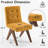 Modern Upholstered Parsons Chair Linen Fabric Tufted Dining Chairs Armless Side Chair Vanity Chair-112556279