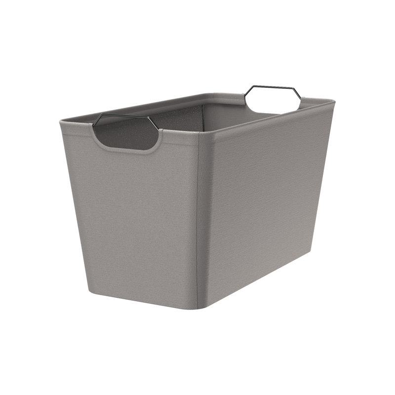 Wire Frame Wide Fabric Bin, Dark Gray
