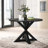5-piece Dining Set, Cross-Buck Round Table with 4 Tufted Chairs-379331033