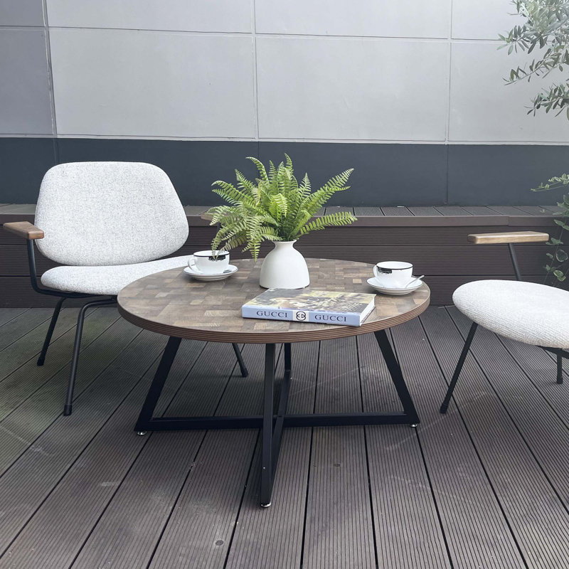 Table basse ronde, Brun