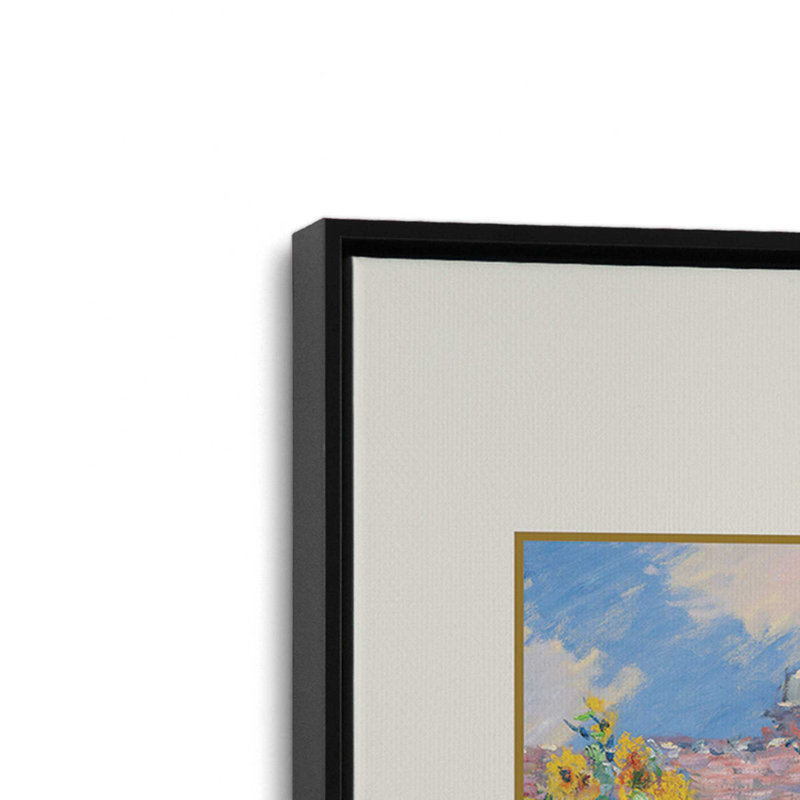 Le jardin de l'artiste par Monet, H 48,75 po x l 32,75 po, Cadre flottant noir satiné