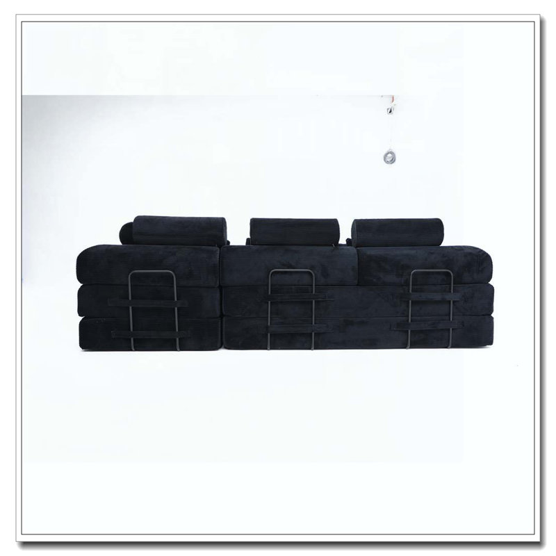 L shape Modular Sectional Sofa, Black