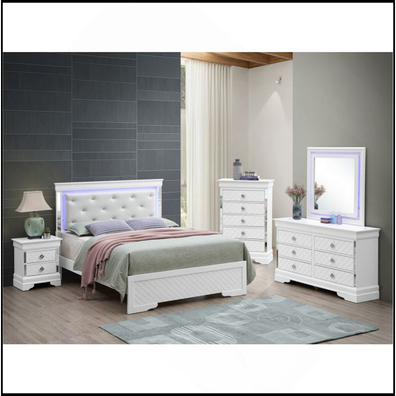 Élégant lit simple en champagne argenté avec structure durable et support de matelas confortable