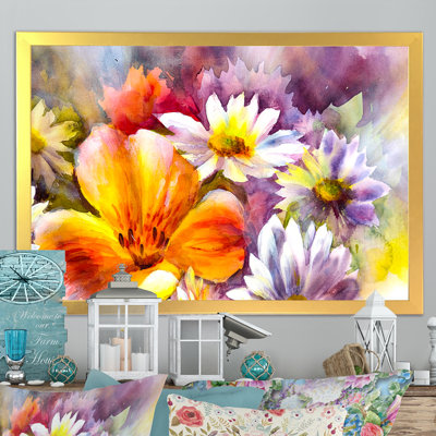 «Bright Bouquet Of Spring Flowers IV», reproduction sur toile flottante
