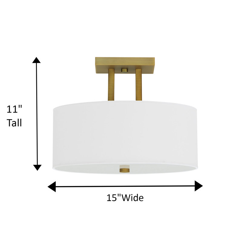 Plafonnier semi-encastré 3 lumières 15 po