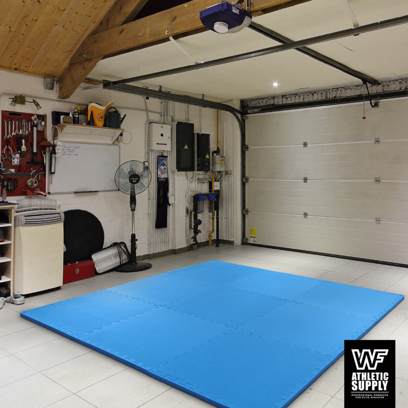 Black Extra Thick EVA Foam Interlocking Gym Floor Tiles, 24" x 24"