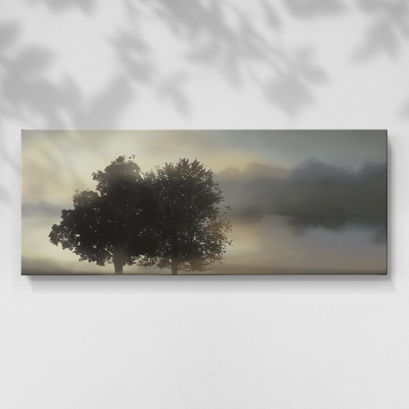 Misty Morning - Toile tendue avec châssis - Prêt à être accroché, H 12 po x l 30 po