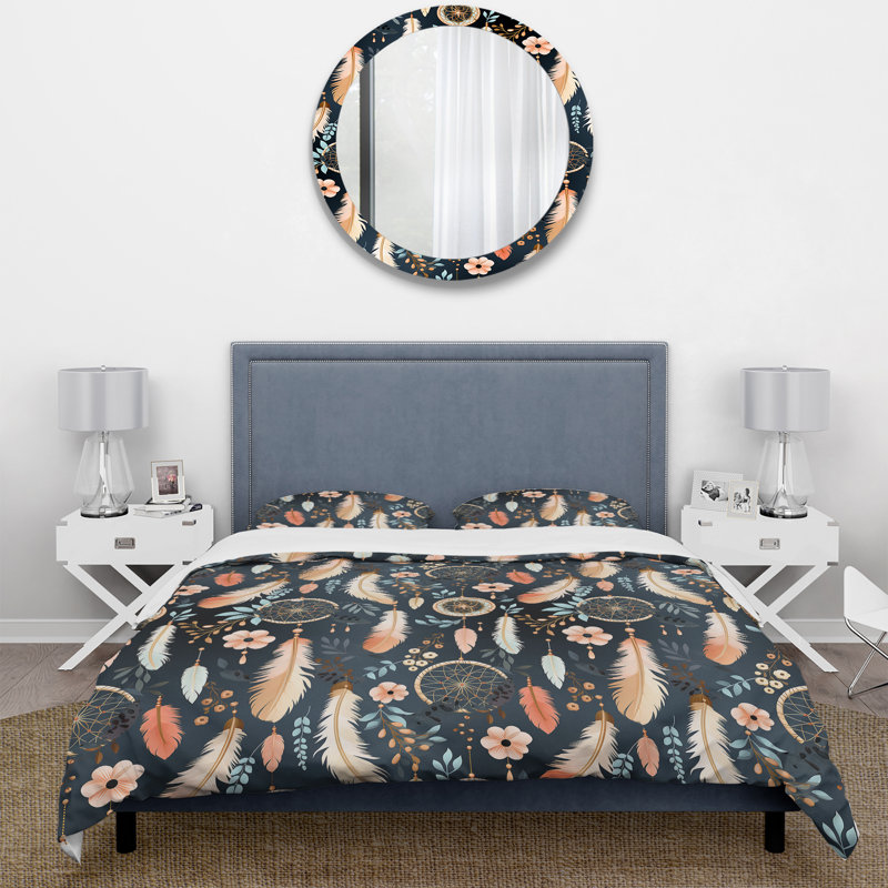 Ensemble de housse de couette Dreamcatchers Boho, Housse de couette simple + 1 taie décorative stan
