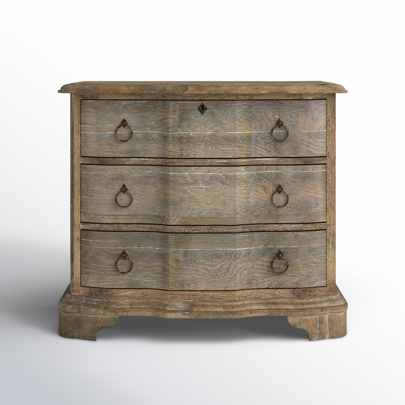 Antique Milk Paint Light Wood 3-Drawer Nightstand