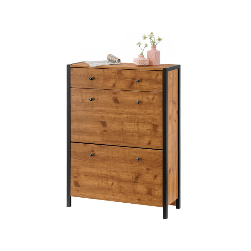 Killingworth 16 Pair Shoe Storage Cabinet, Oak