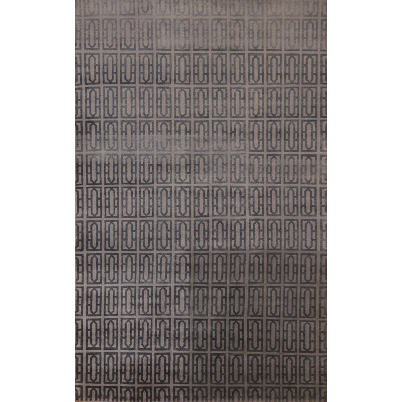 One-of-a-Kind 5'5" X 8'4" New Age Wool Area Rug in Gray