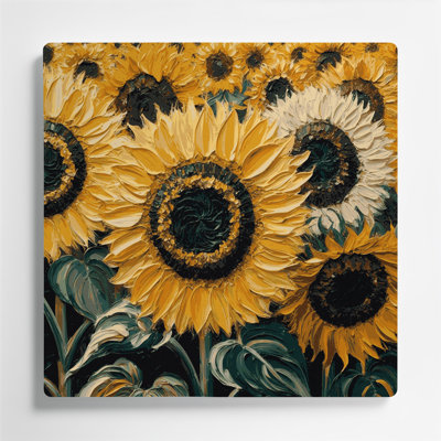 Art mural en métal Botanical Sunflowers