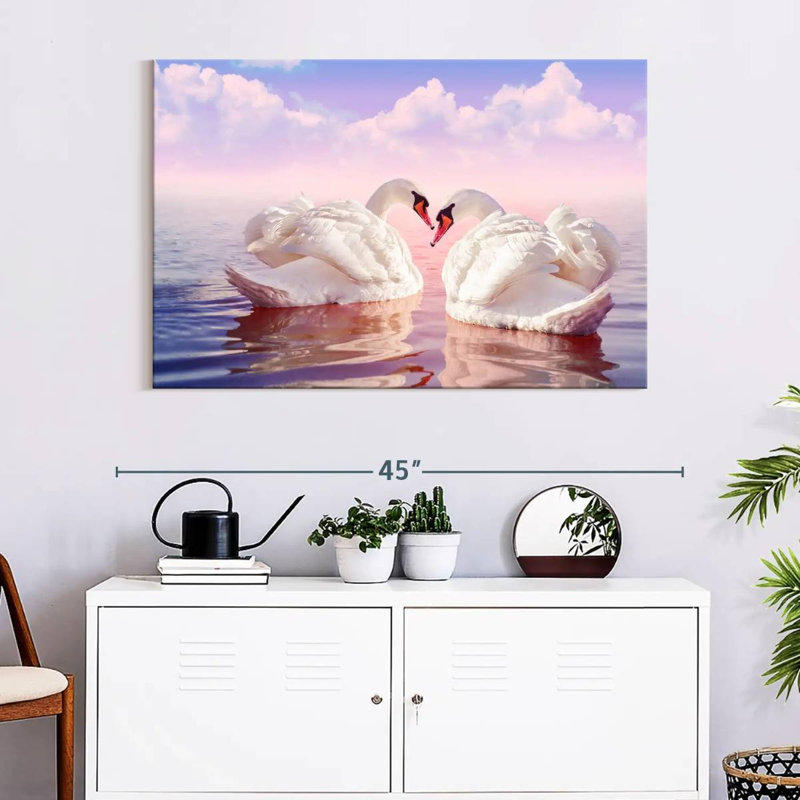 Brampt Two Swans, 26" H x 39" W