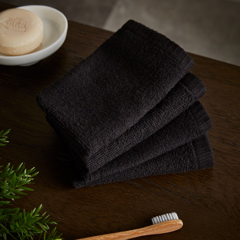 Quick Dry Cotton Face Cloth, Black