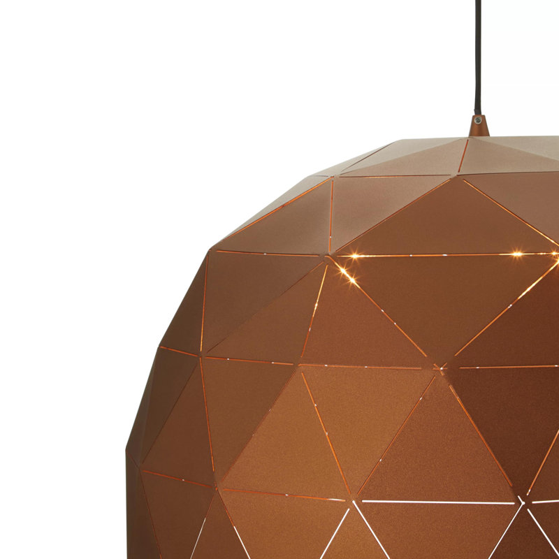Cosima 3 - Light Copper Dome Pendant, Coffee/White