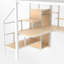 Lit mezzanine double en métal avec bureau intégré et bibliothèque-1817619546