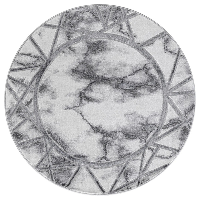 Geometric Area Rug, Round 120 cm