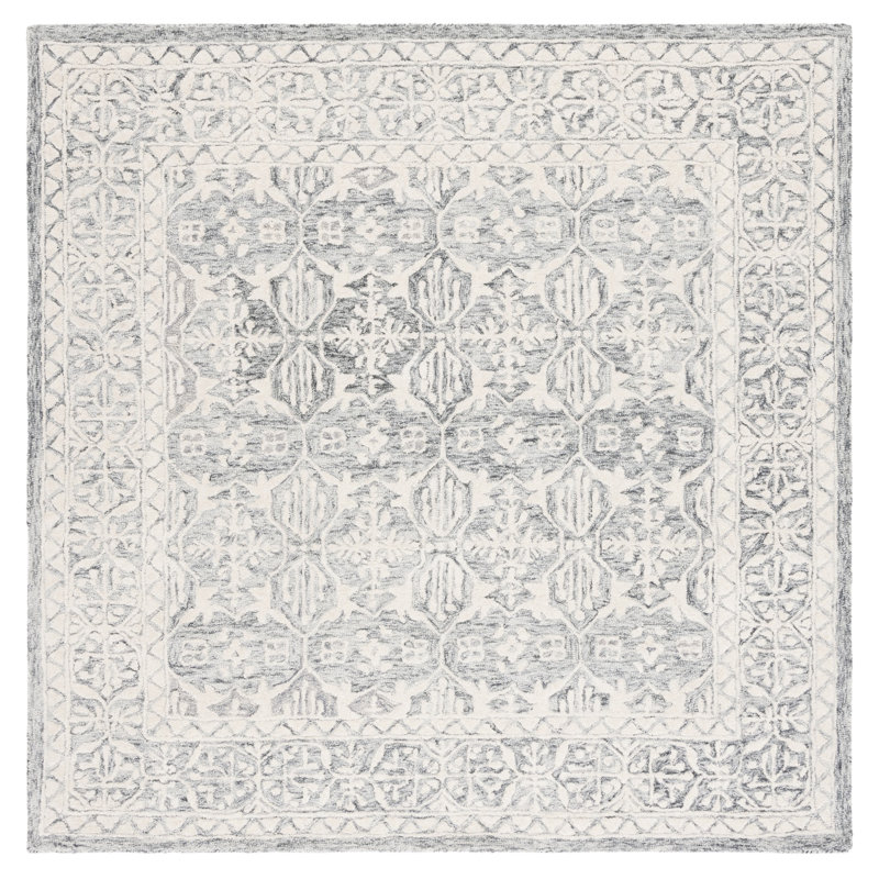 Pezanetti Hand Tufted Wool And Cotton With Latex Oriental Rug, Square 6'