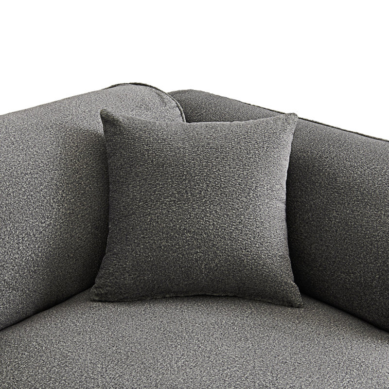 Canapé modulaire rembourré avec repose-pieds, Gris