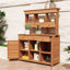 Banc de rempotage spacieux en bois de sapin avec rangement spacieux, tablettes réglables et dispositif de sécurité-750532395