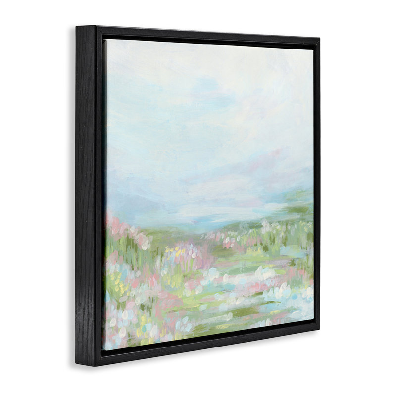«Pastel Flower Field», art mural encadré sur toile flottante par June Erica Vess, H 25 po x l 25 po