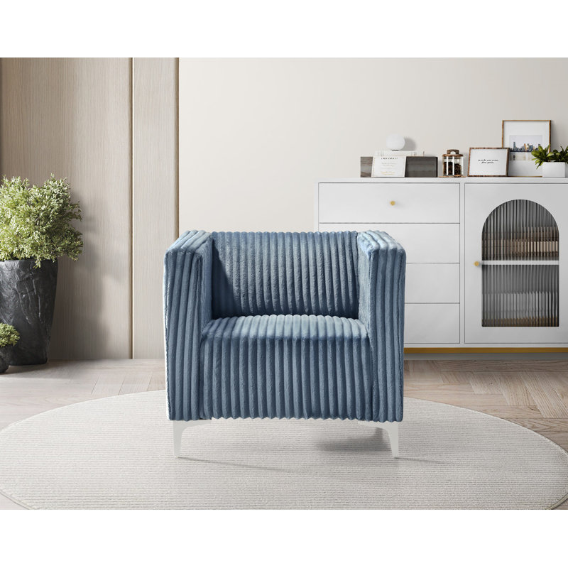Chryssa Upholstered Armchair, Blue Velvet