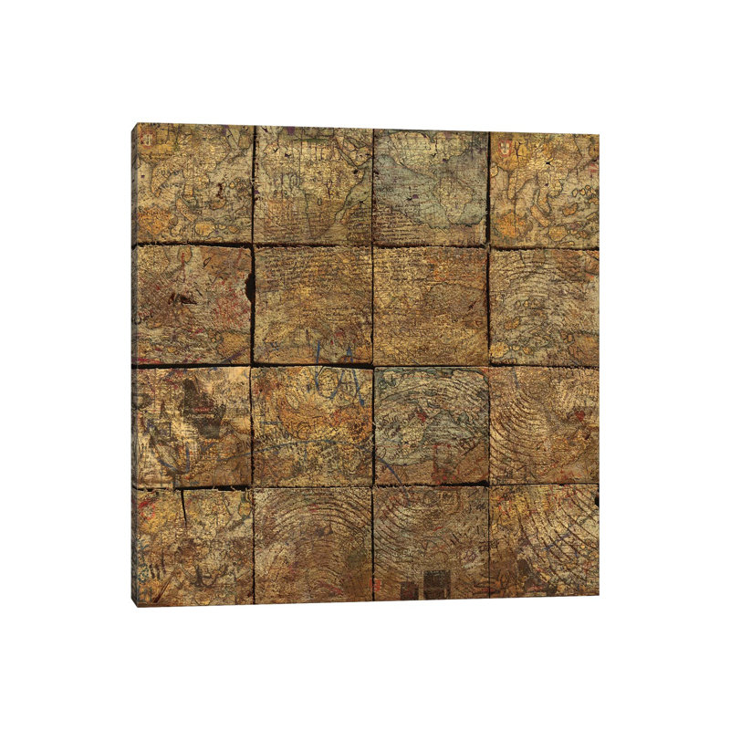 Deconstruction (Map Squares) by Diego Tirigall - Wrapped Canvas Gallery-Wrapped Canvas Giclée, 30.48 cm H x 30.48 cm W