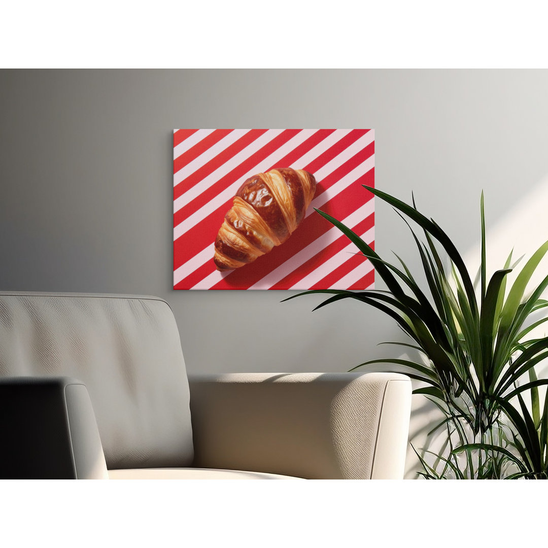 Vivid Croissant Striped Canvas Print