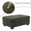 Repose-pieds rembourré carré en velours côtelé vert avec pieds en bois massif, repose-pieds modulaire simple pour canapé modulaire-301973241-283289091