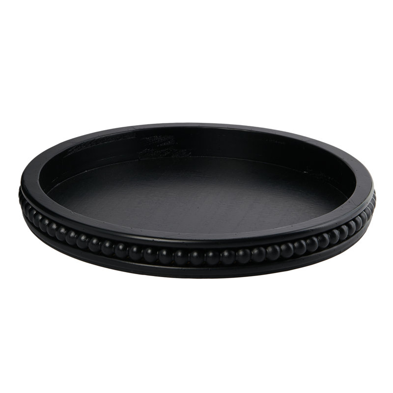 Plateau rond en bois Farmhouse, Noir