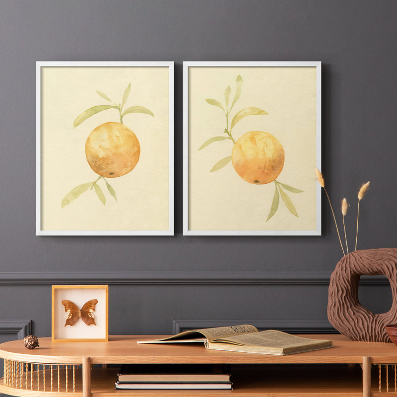 «Dappled Oranges III», reproduction encadrée de qualité supérieure - prête à être accrochée - aucun clou requis - aucun clou requis