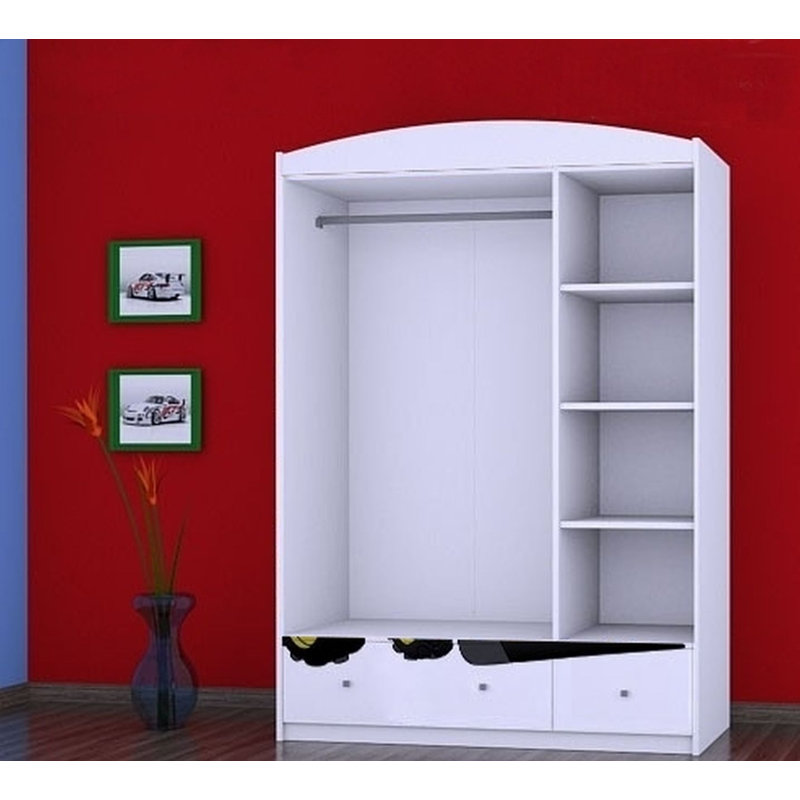 Artin 3 Door Wardrobe, White