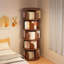Bibliothèque rotative à 5 niveaux, bibliothèque rotative à 360 °, peu encombrante, petite bibliothèque rotative pour chambre à coucher, salon, maison, bureau, noyer