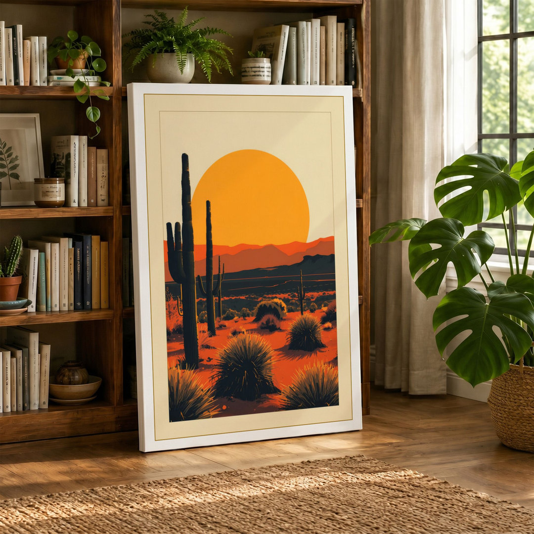 Desert at Sunset Rustic - Wrapped Canvas