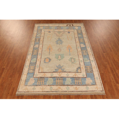 Vegetable Dye Oushak Turkish Area Rug 6x10
