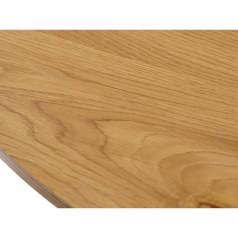 Oak ROUND Dining Table, OAK MELAMINE, MPG BLACK TRUMPET BASE