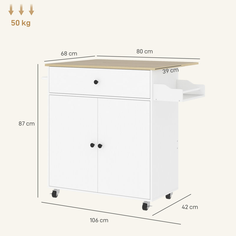 106 cm W Kitchen Island with Top