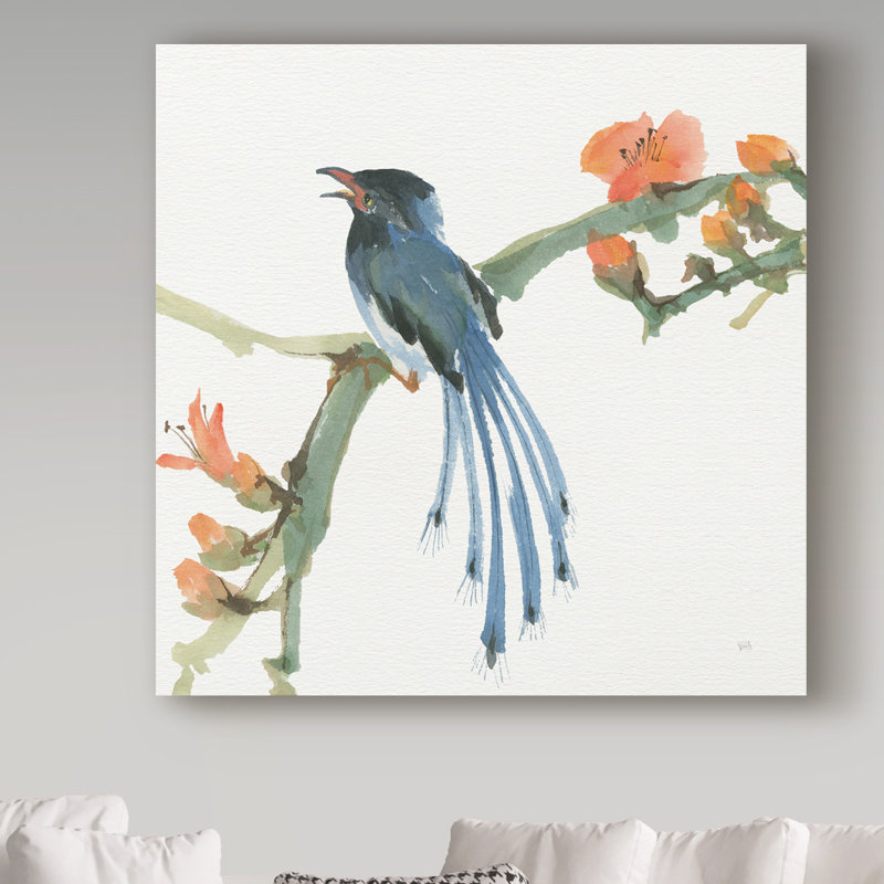 « formosan blue pie », reproduction de peinture à l’acrylique sur toile tendue, H 14 po x l 14 po x p 2 po